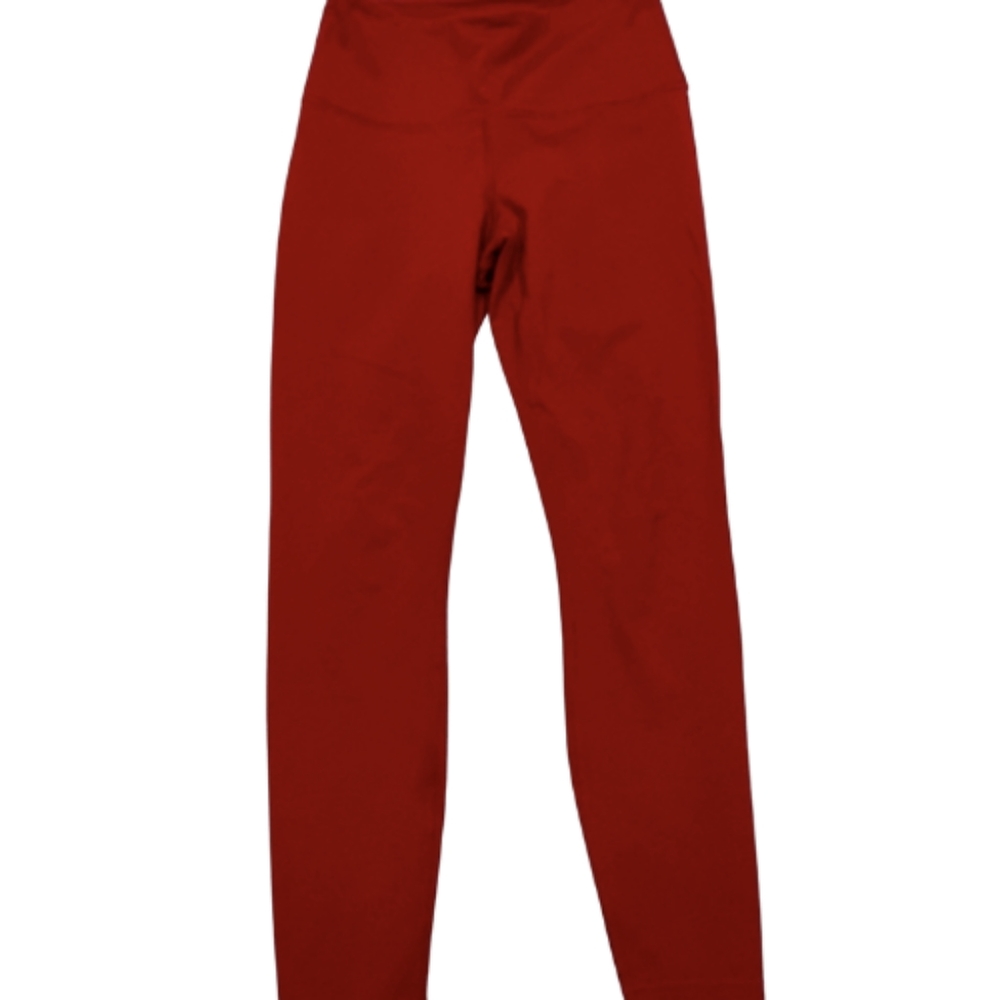 Yogaliscious red-pink maroon 3/4 capris leggings w/ phone keys pocket XS